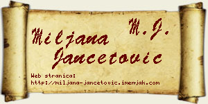 Miljana Jančetović vizit kartica